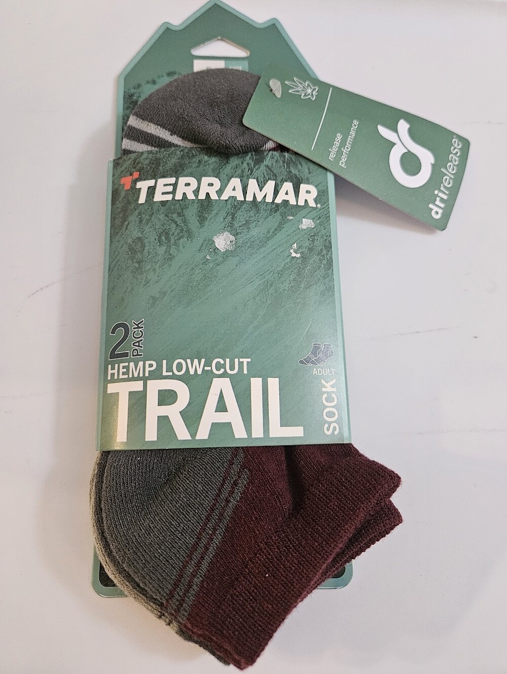 Terramar Trail Hemp Low-Cut Socks 2 Pack Sz S Womens 6-7.5 Mens 5-6.5 New